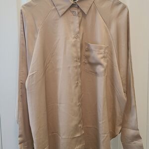 &merci Beige Button-Up Blouse